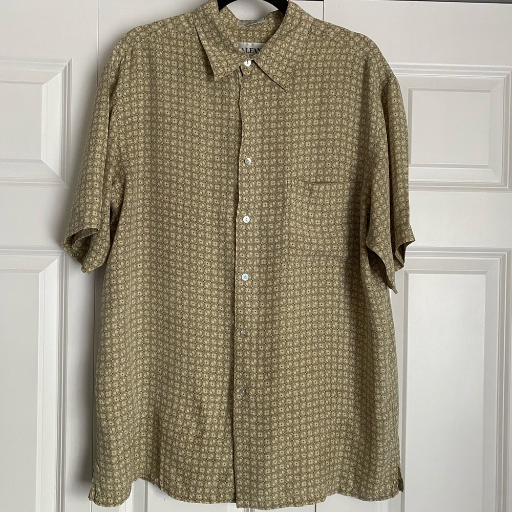 Alfani 100% silk short sleeve dress shirt